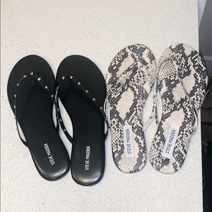 Silver Mini Studded Faux Leather Sandals